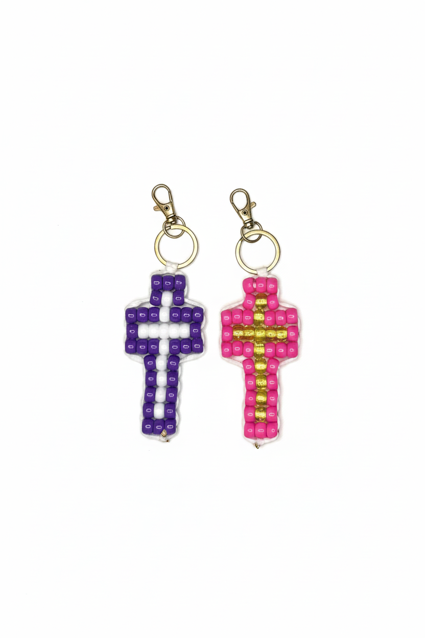 Handmade Cross Keychain Duo